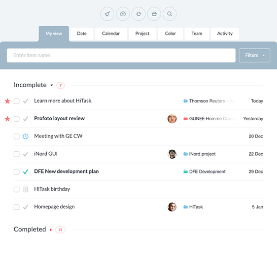 hitask easy project and task management for teams team task list
